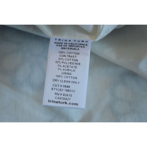 Trina Turk Women's White Blue Floral Halter Neck Sleeveless Shift Dress Size 10 - Picture 9 of 10